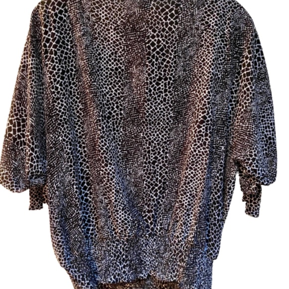 Michael Kors Python-Print Tie Sleeve Top L - Picture 3 of 6